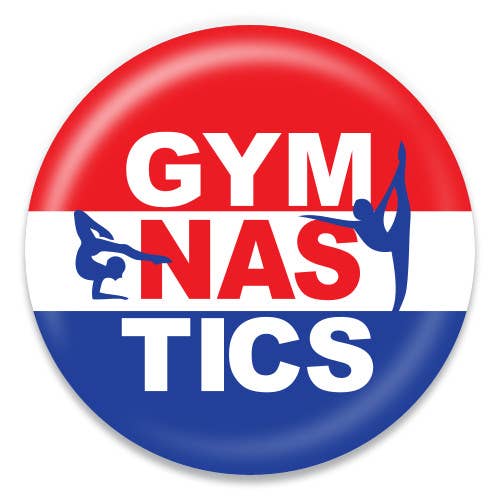 Gymnastics Red White and Blue Button