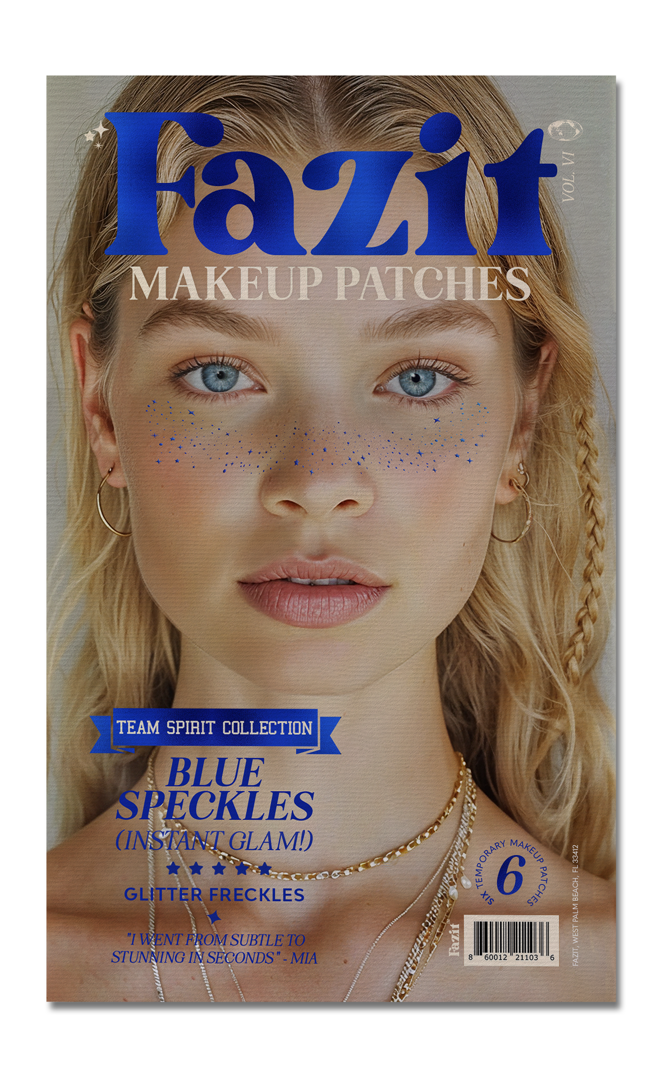 Blue Spirit Speckles Makeup Patches - Team Spirit Collection: 6