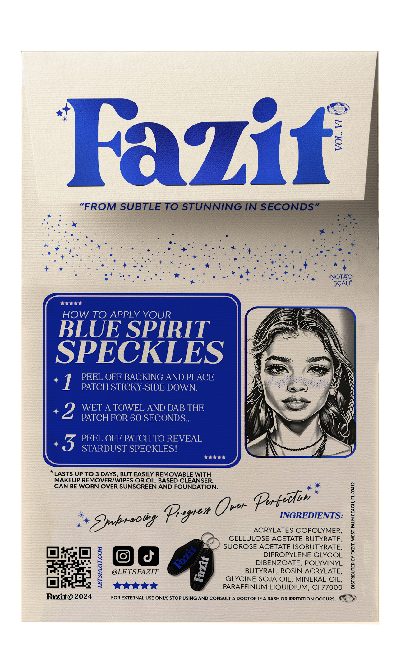 Blue Spirit Speckles Makeup Patches - Team Spirit Collection: 6
