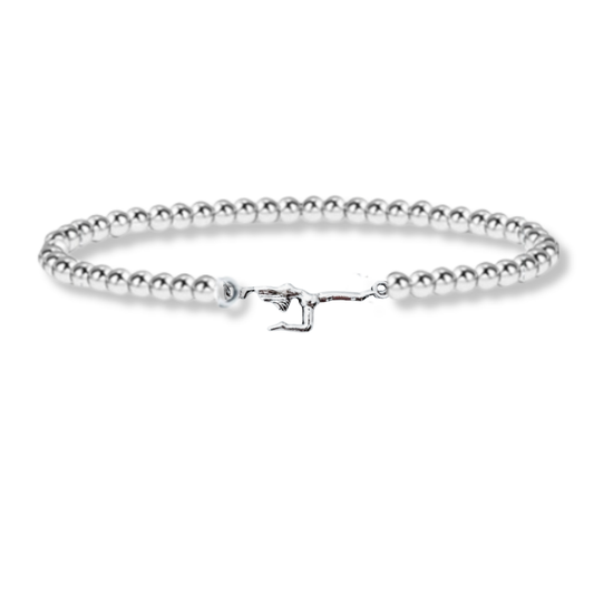 Gymnastics Silver Beaded Bracelet