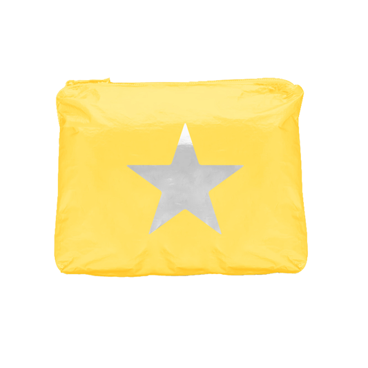 Malibu Tyvek Pouch w/ Star, Love & Heart Design: Yellow w/ STAR